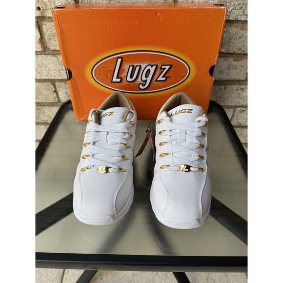 Womens Lugz Chunky White Sneakers With Gold Hardware Size 9 - Picture 1 of 6